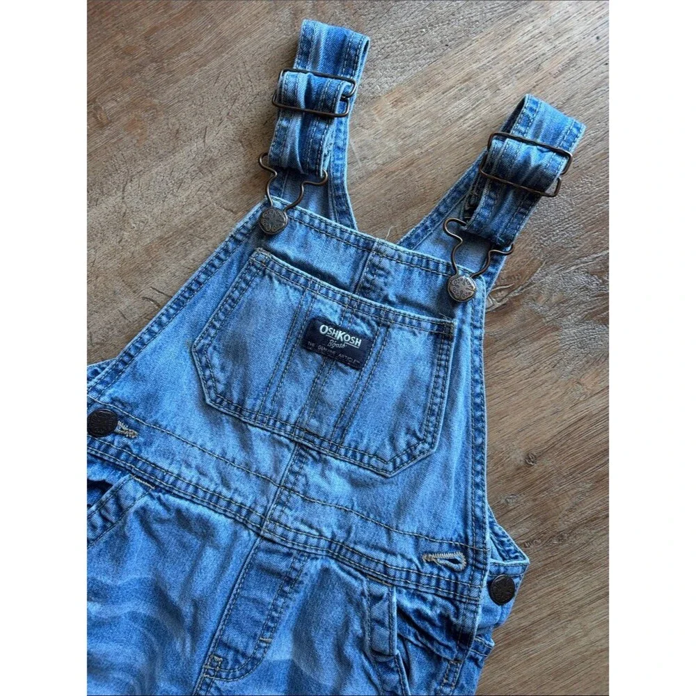 Vintage OshKosh B’Gosh Vestbak Cotton Light Wash Denim Toddler Overalls